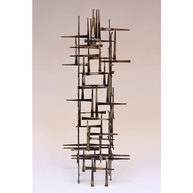 1970s Vintage Brutalist Abstract Freestanding Metal Nail Art Sculpture For Sale - Image 5 of 12