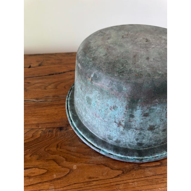 French Antique French Copper Vessel With Verdigris Patina For Sale - Image 3 of 7