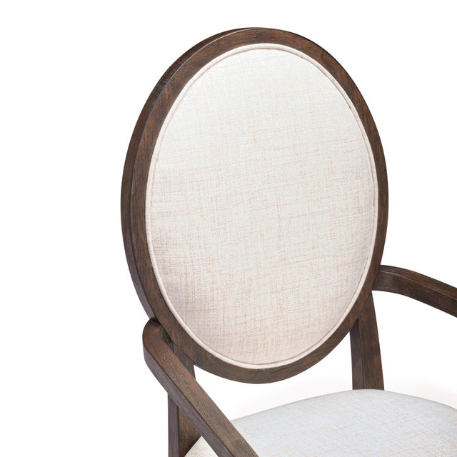 Mila Dark Brown and Beige Performance Fabric Arm Chair For Sale In Los Angeles - Image 6 of 9