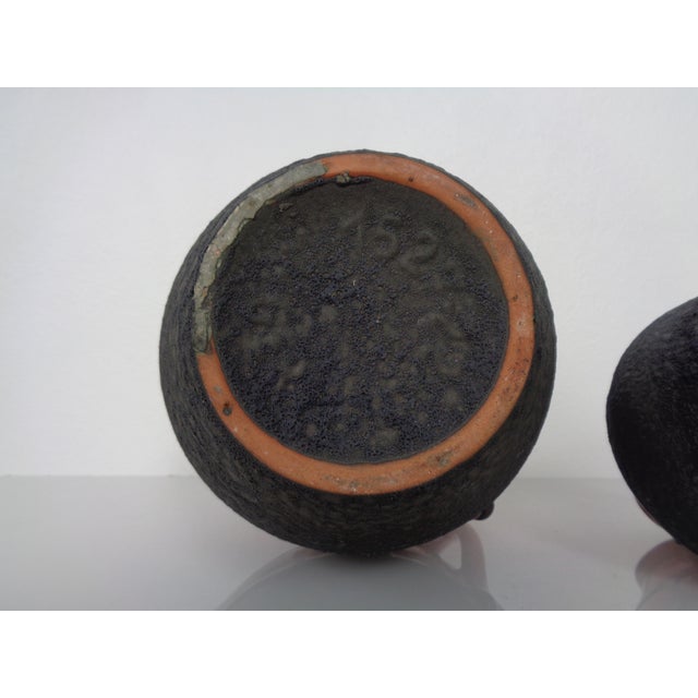 Red & Black Lava Ceramic Vases by Heinz Siery for Carstens, 1960s, Set of 2 For Sale - Image 12 of 17