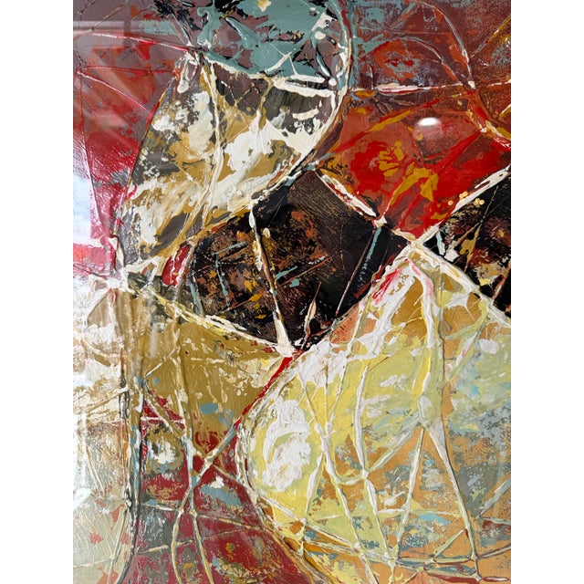 1990s Vintage Cecil K. Abstract Expressionist Acrylic Paint on Board, Framed For Sale - Image 5 of 12