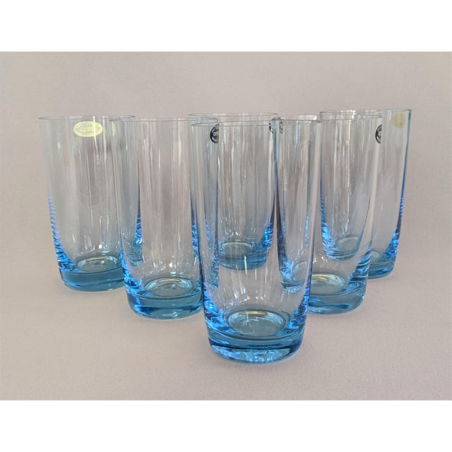 Blue Crystal Highball Glasses Set of 8 Chairish