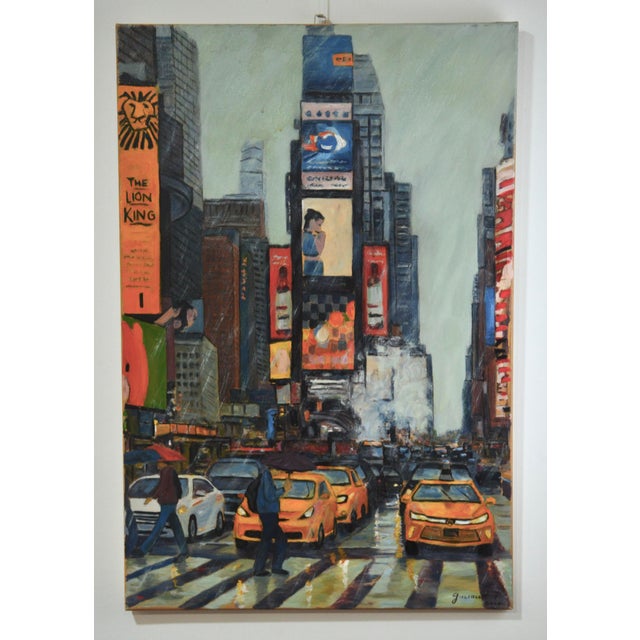 Early 21st Century Patrice Guiraud, New York City in the Rain, 2017, Oil on Canvas For Sale - Image 5 of 11