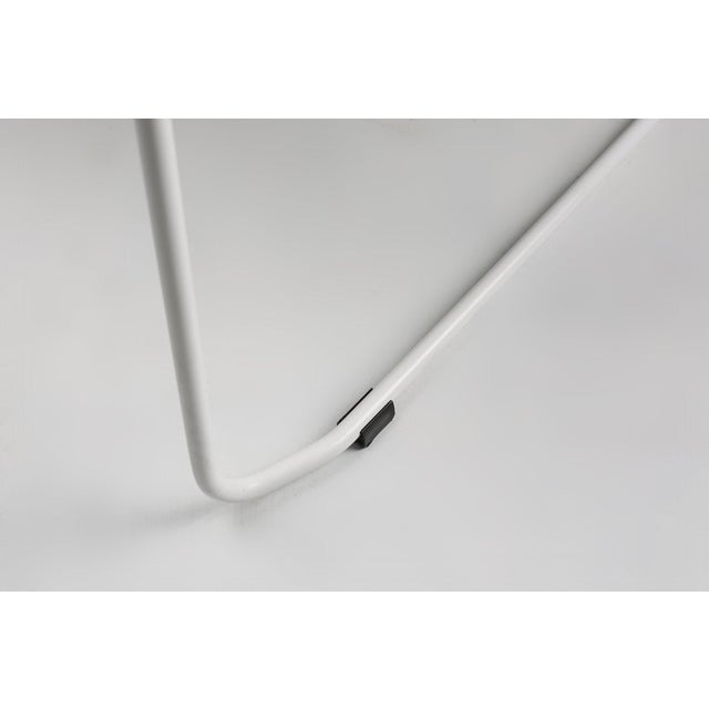 White Mid-Century Modern White Chair with Metal Frame and Plastic Seat, Belgium, 2000s For Sale - Image 8 of 12