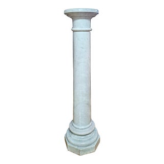 White Marble Neoclassical Pedestal For Sale