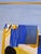Blue Mid-Century Modern 'The Golden Divide' Swedish Original Abstract Oil Painting, Framed For Sale - Image 8 of 11