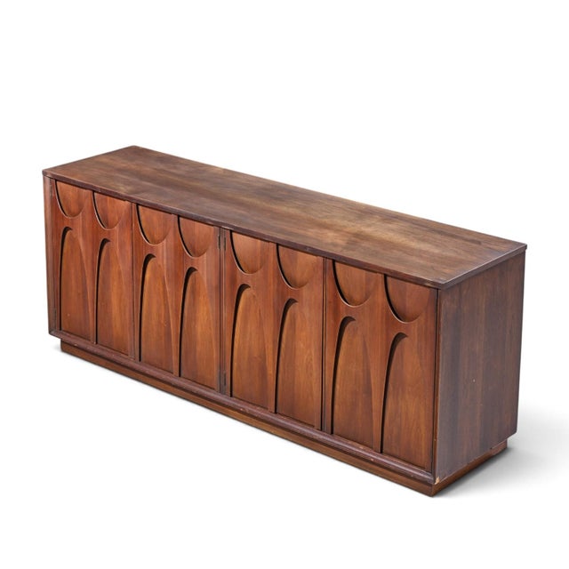 Broyhill Brasilia Mid Century Walnut Credenza For Sale - Image 9 of 10