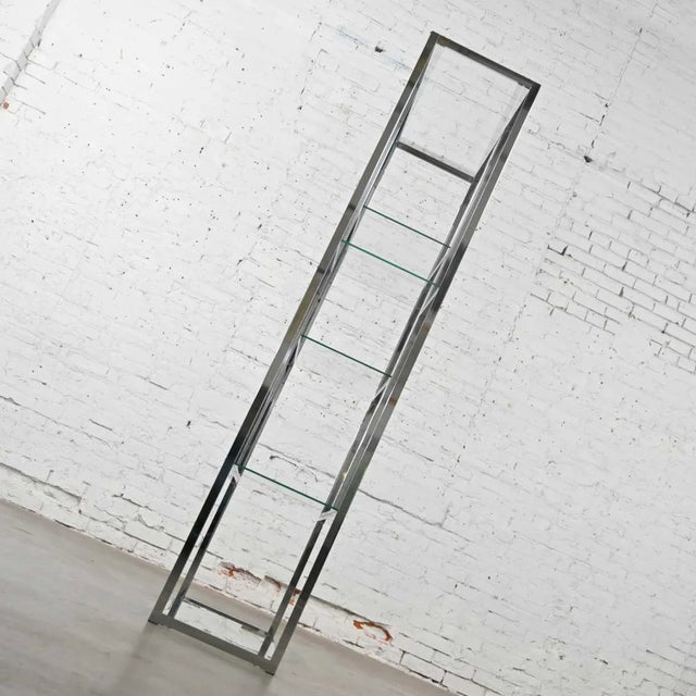 Mid 20th Century Mid-Century Modern Chrome & Glass Etagere Mondrian Style Shelf Placement For Sale - Image 5 of 13
