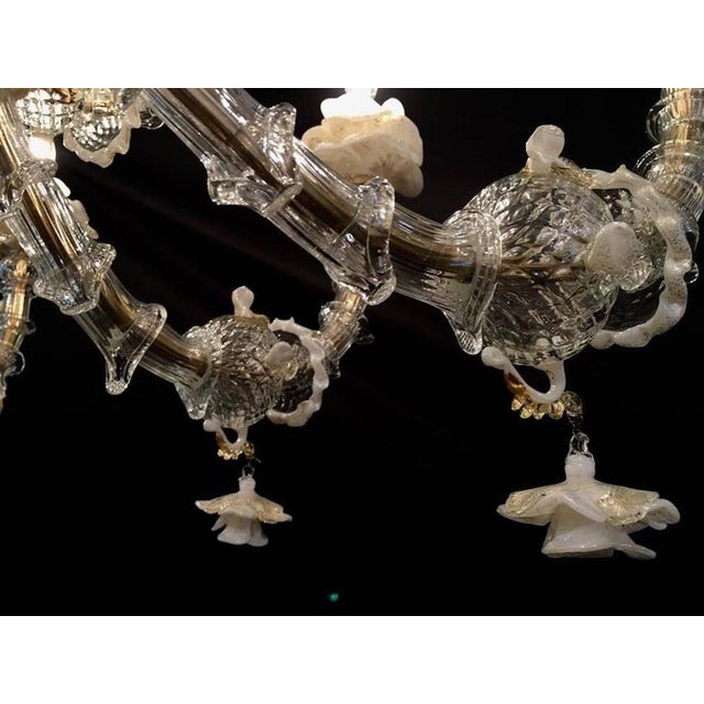 Gold Rezzonico Chandeliers Glass with Gold Inclusions, Murano, 1980s, Set of 2 For Sale - Image 8 of 11