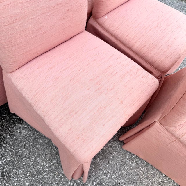 Postmodern Pink Skirted Parsons Dining Chairs - Set of 6 For Sale In West Palm - Image 6 of 7