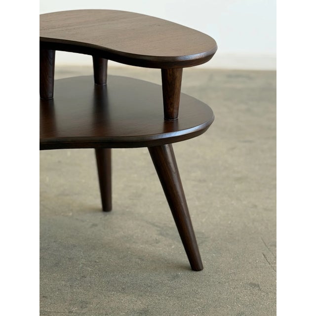 Mid-Century Modern Vintage Oak Two-Tier Side Table For Sale - Image 3 of 9