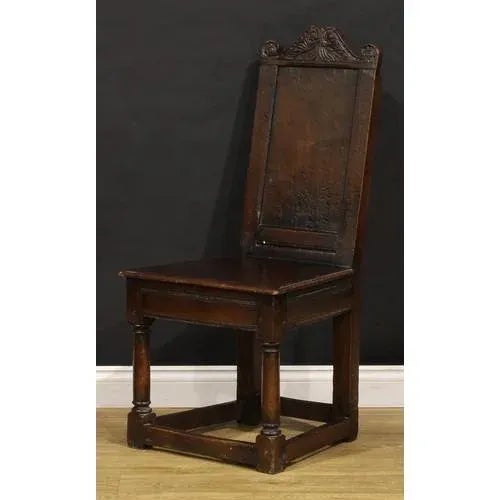 Brown Pair of 18th Century English Oak Hall or Side Chairs For Sale - Image 8 of 9