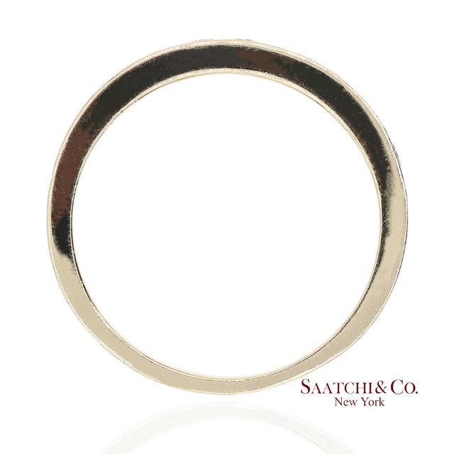 Early 21st Century 14k 585 Solid Yellow Gold Natural Diamond Band Ring, Size 8.75 For Sale - Image 5 of 11