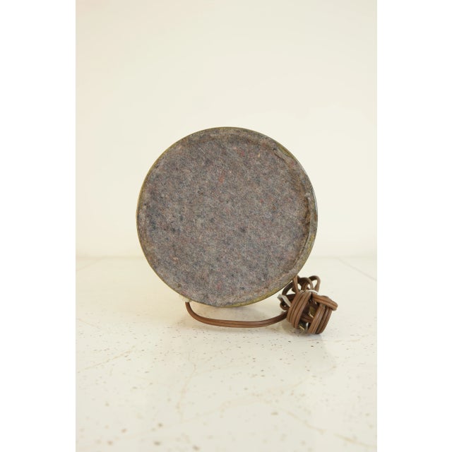 Metal 1940s Vintage Gold & White Speckled Table Lamp For Sale - Image 7 of 9