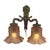 Antique Art Deco Wall-Mounted Lamp with Brass Base and Pink Satin Glass Shades For Sale - Image 11 of 11
