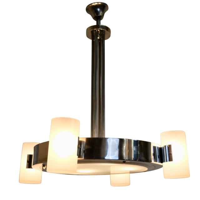 1930s Ceiling Lamp with Cylindrical Glass Shades, 1930s For Sale - Image 5 of 16