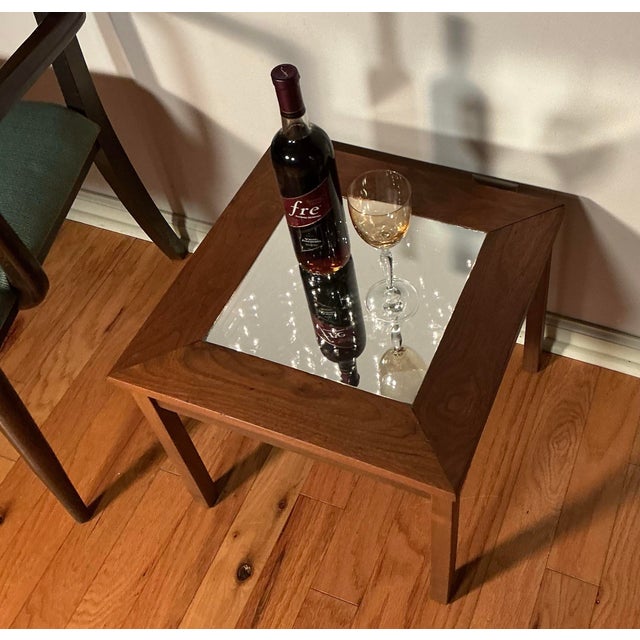 Vintage Infinity Led End Table Accent Side Walnut Table, Circa 1960s For Sale - Image 10 of 12