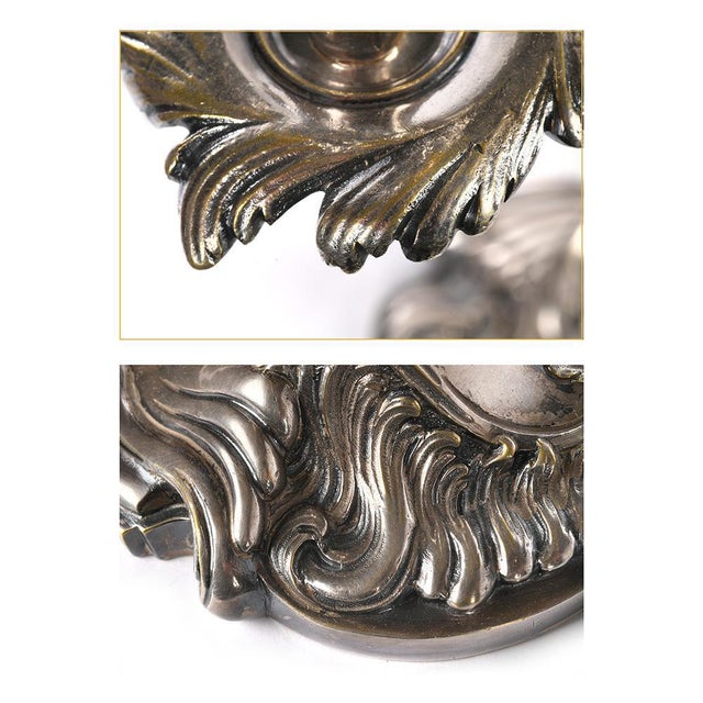 Silver Candleholders, 1870s, Set of 2 For Sale - Image 3 of 5