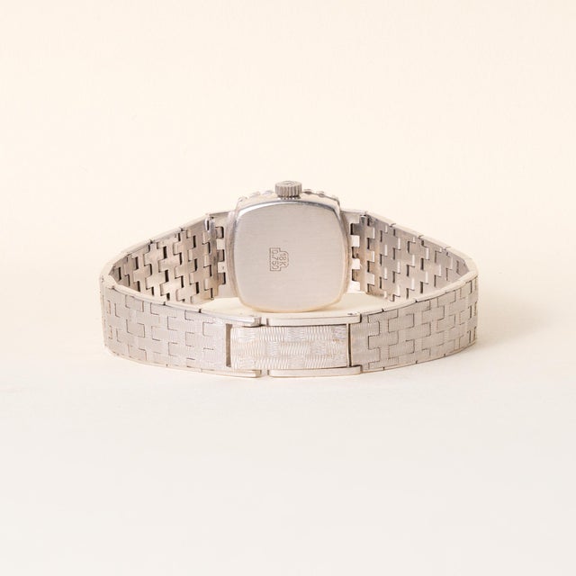 1950s Vintage Omega Geneve 18k Gold Diamonds Cocktail Ladies' Wristwatch For Sale - Image 5 of 7