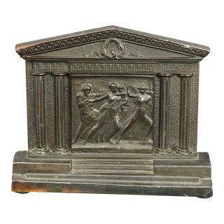 Greek Temple Single Bookend Mythological Frieze Circa 1925 For Sale