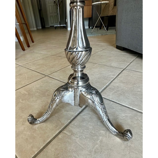 Silver 2-Tier Regency Silverplate Dessert/Beverage Etagere Display Table For Sale - Image 8 of 12