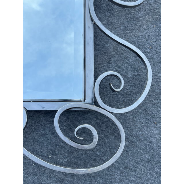 1980s Full Length Metal Mirror With Scroll Work For Sale - Image 13 of 16