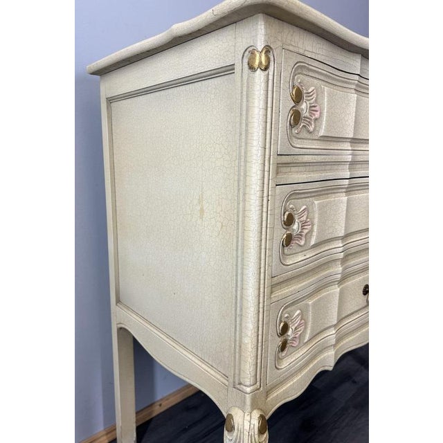 Pink Chest of Drawers Vintage French Louis Shabby Chic 3 Drawers Cabinet Lot 4499 For Sale - Image 8 of 15