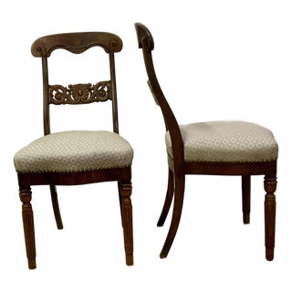 A Pair of Antique Bar Back Dining Chairs, 1850s , Denmark For Sale