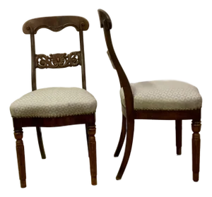 A Pair of Antique Bar Back Dining Chairs, 1850s , Denmark