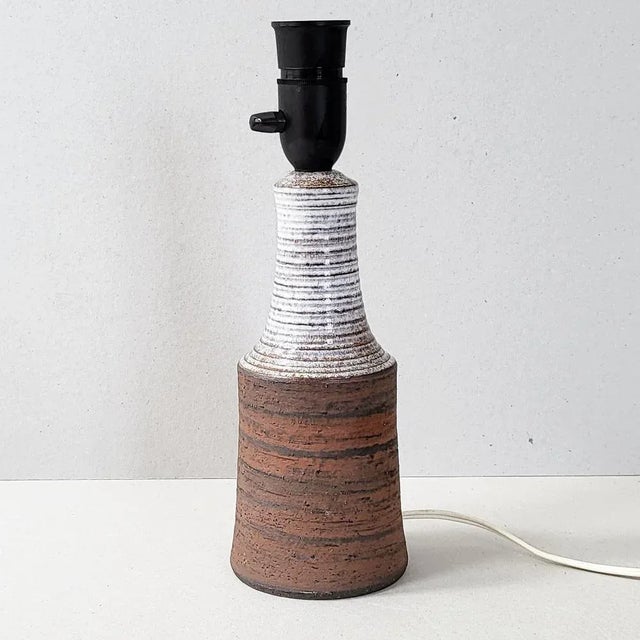 Ceramic Danish Table Lamp in Semi-Glazed Ceramic, 1960s For Sale - Image 7 of 7