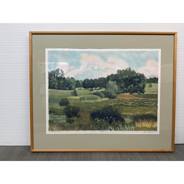 Design Plus Gallery presents "West Baker Park, 1977" a Limited Edition Woodcut Print 47/150 by Gordon Mortensen. A lush...