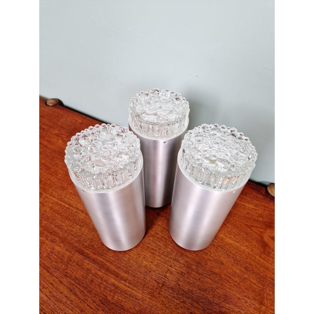 Space Age Ceiling Lights in Brushed Aluminum from Staff Leuchten, 1970, Set of 3 For Sale - Image 4 of 17