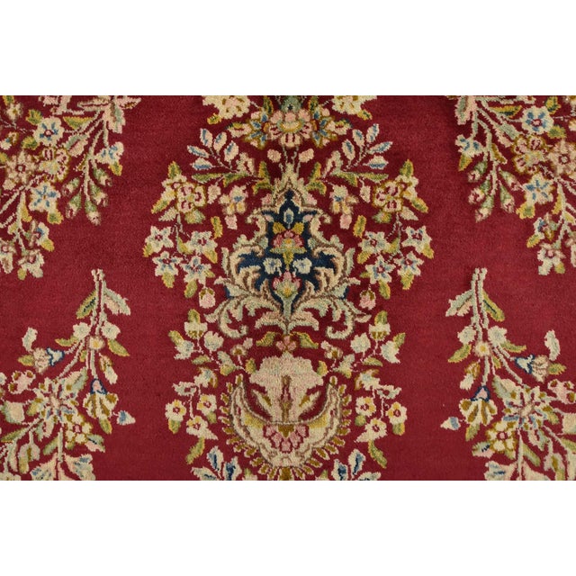 Kerman Rug 7′ X 13’7” Red Wool Vintage Traditional Hand-Knotted Carpet For Sale - Image 9 of 14