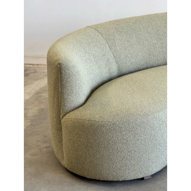 Textile Vintage Custom Curved Sofa For Sale - Image 7 of 7