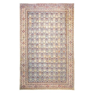 Antique Persian Wool Sultanabad 12 x 19 Light Blue, Red & Ivory Handmade Area Rug #1140844 For Sale