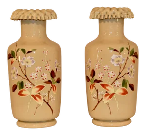 Pair of 19th C Opaline Vases
