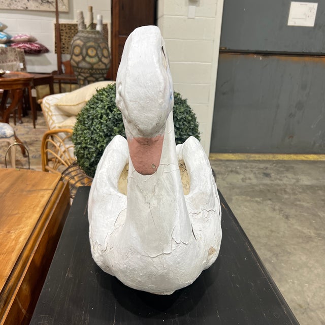 Early 20th Century Antique Concrete Garden Swan Planter For Sale - Image 5 of 7