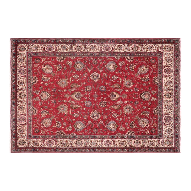 Hand-Knotted Wool Area Rug 9.7x12.9 For Sale
