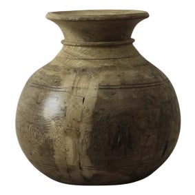 Vintage Teak Vase For Sale