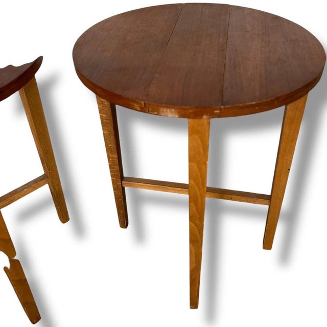 Wood Mid-Century Danish Modern Oak Folding Bedside Tables by Poul Hundevad, Set of 2 For Sale - Image 7 of 9