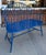 Royal Blue Enamel Aluminum Windsor Bench For Sale - Image 4 of 6