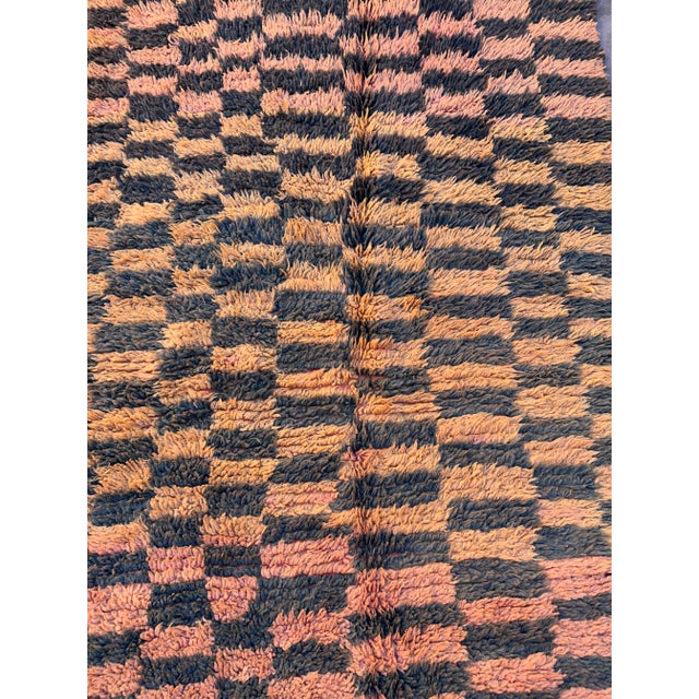 1980s Checkered Moroccan Rug - 4'3" X 7'5" Ft For Sale - Image 5 of 11
