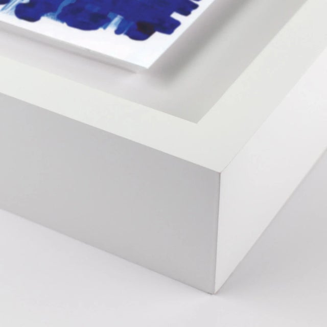 Cobalt Weaving by Gold Rush Art, Art Print in White Frame, Small Overall Size: 24x24 Frame Color: White