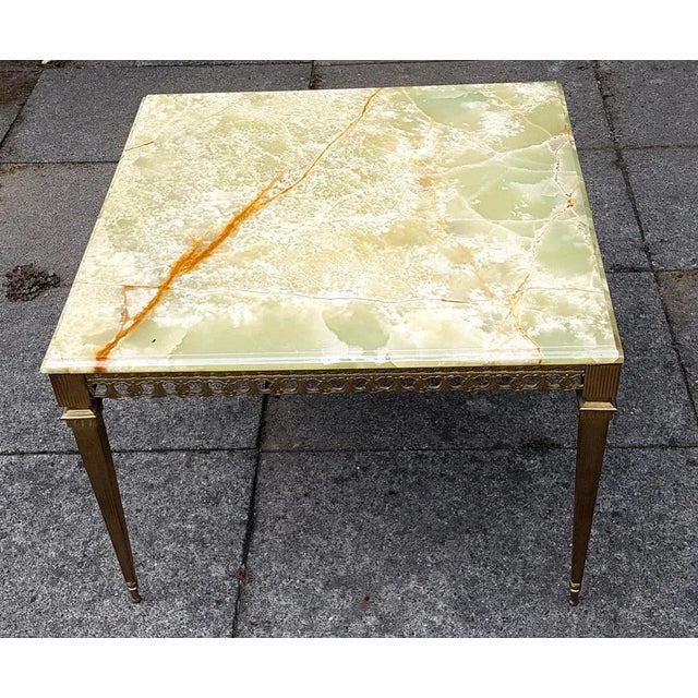 1970s Coffee Table in Brass with Onyx Top, 1970s For Sale - Image 5 of 5