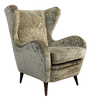 Velvet Lounge Chair attributed to Gio Ponti, 1950s