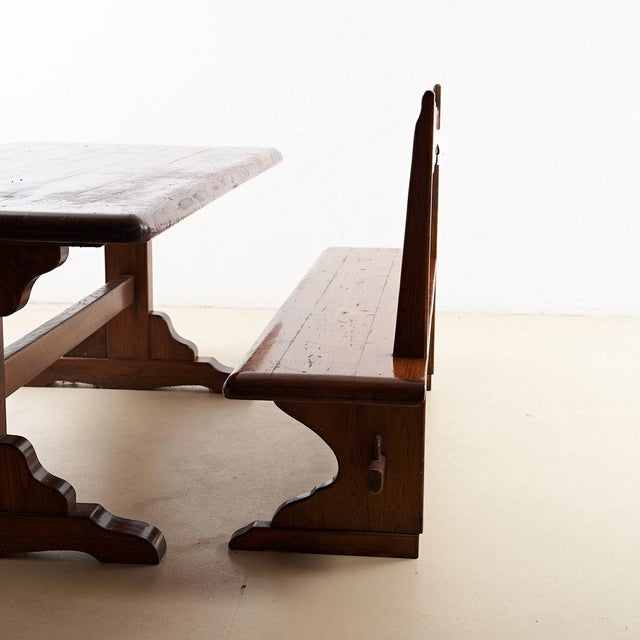 Table with Bench in Wood, 1960s, Set of 2 For Sale - Image 6 of 10