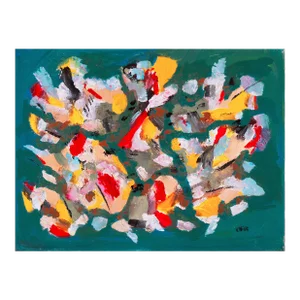 'Abstract in Saffron and Tourmaline' by John Von Wicht, New York School, Works Progress Administration