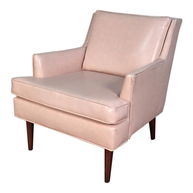 MidCentury Modern Pink Vinyl Lounge Chair Chairish