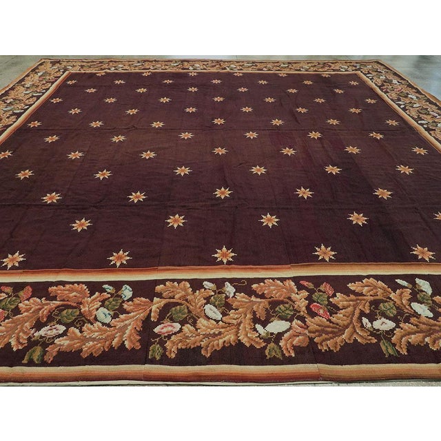 Textile Galerie Shabab Collection Early 20th Century Handmade French Needlepoint Large Oversize Carpet, Circa 1920 For Sale - Image 7 of 10