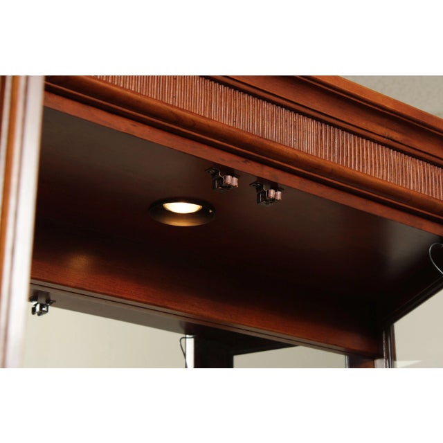 1990s Regency Style Cherry & Glass Illuminated Curio Display Cabinet For Sale - Image 4 of 13